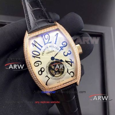 Perfect Replica Franck Muller Tourbillon Men Watch - Rose Gold Diamond